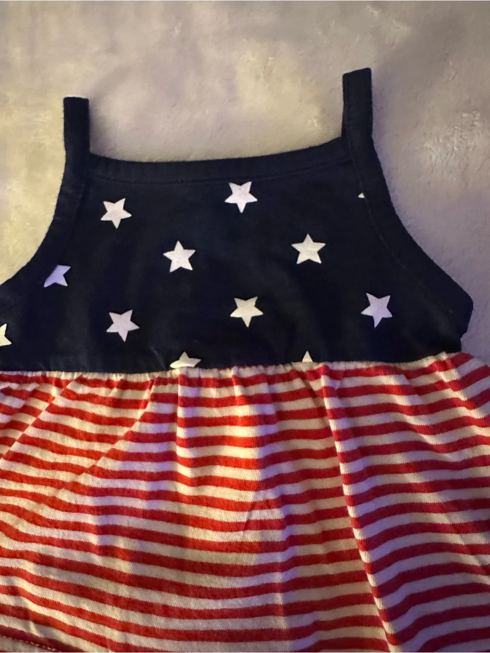 Carter's Navy One-Piece Swimdress with Red & White Striped Skirt